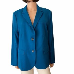 NWOT Talbots blue Italian flannel wool blazer